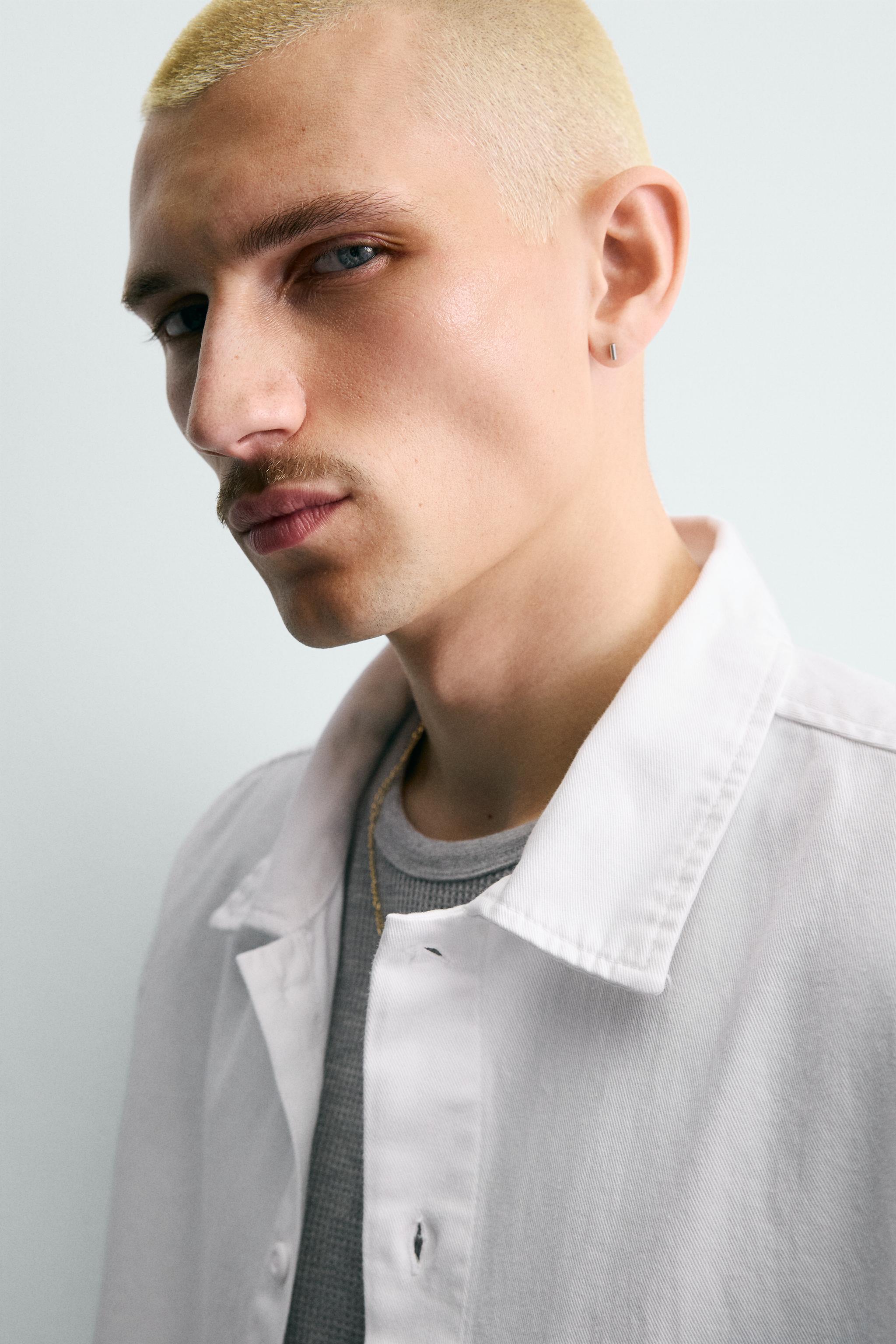 EMBROIDERED TEXTURED OVERSHIRT